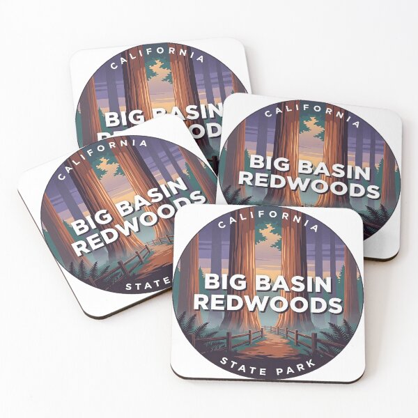 Item preview, Big Basin Redwoods Dusk Trail Round Sticker California State Park designed and sold by DetourDgn.