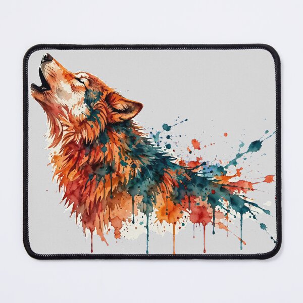 Item preview, Howling Wolf Watercolor Art - Wild Animals Splash designed and sold by CaptainSeal.