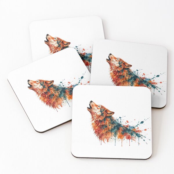 Item preview, Howling Wolf Watercolor Art - Wild Animals Splash designed and sold by CaptainSeal.