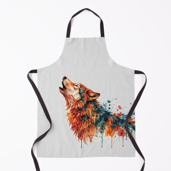 Item preview, Howling Wolf Watercolor Art - Wild Animals Splash designed and sold by CaptainSeal.