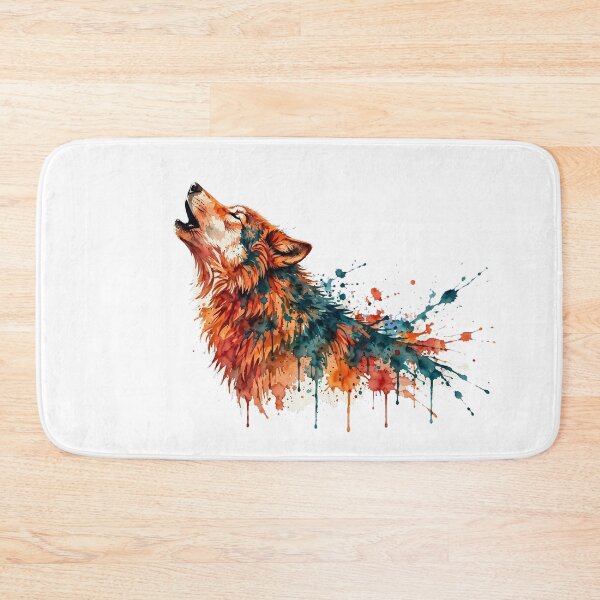 Item preview, Howling Wolf Watercolor Art - Wild Animals Splash designed and sold by CaptainSeal.