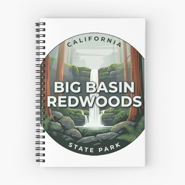 Item preview, Berry Creek Falls Big Basin Redwoods Round Sticker California State Park designed and sold by DetourDgn.