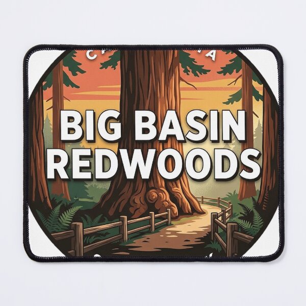 Item preview, Big Basin Giant Redwood Trail Round Badge Sticker California State Park designed and sold by DetourDgn.