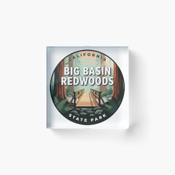 Item preview, Big Basin Redwoods Footbridge Round Sticker California State Park designed and sold by DetourDgn.