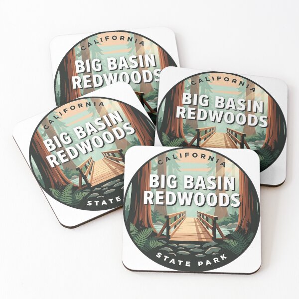 Item preview, Big Basin Redwoods Footbridge Round Sticker California State Park designed and sold by DetourDgn.