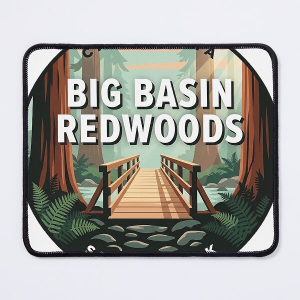Item preview, Big Basin Redwoods Footbridge Round Sticker California State Park designed and sold by DetourDgn.