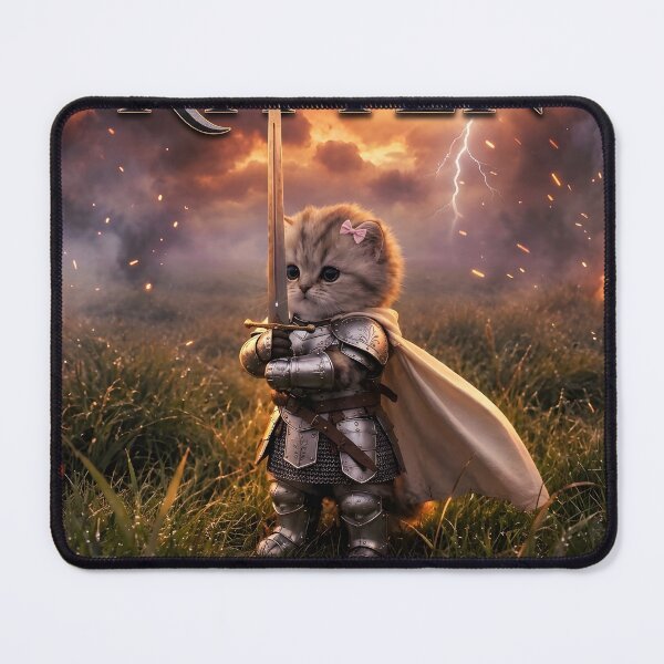 Item preview, Knight Kitten Small But Mighty Fantasy Warrior designed and sold by iwzzuel.