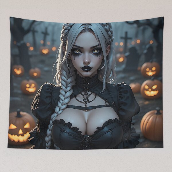 Item preview, Hot Halloween Anime Babe Goth Mommy Waifu Woman designed and sold by Your New Fixation.