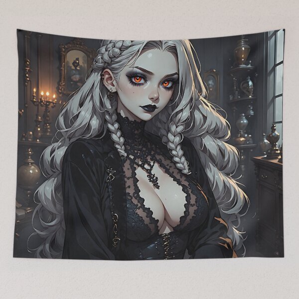 Item preview, Hot Halloween Anime Babe Goth Mommy Waifu Woman designed and sold by Your New Fixation.