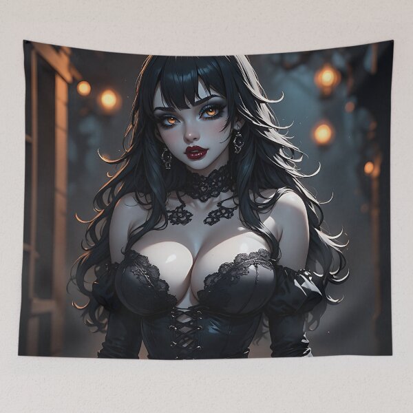 Item preview, Hot Halloween Anime Babe Goth Mommy Waifu Woman designed and sold by Your New Fixation.