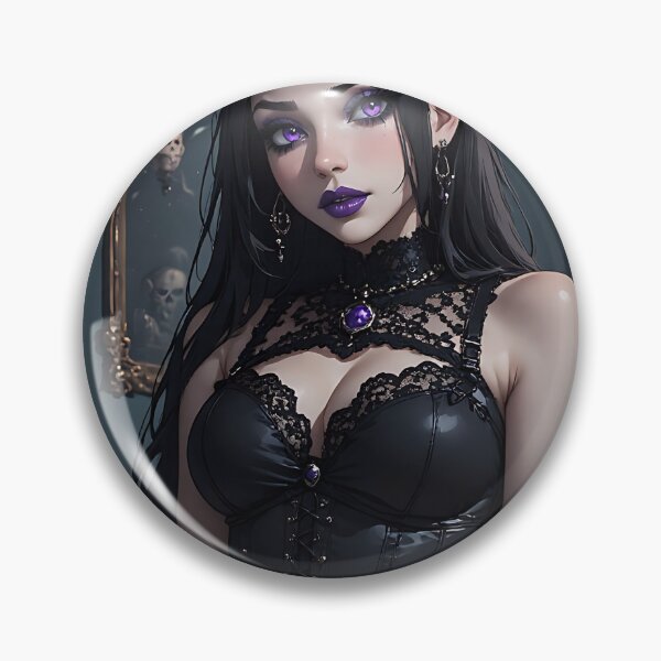 Item preview, Hot Halloween Anime Babe Goth Mommy Waifu Woman designed and sold by Your New Fixation.