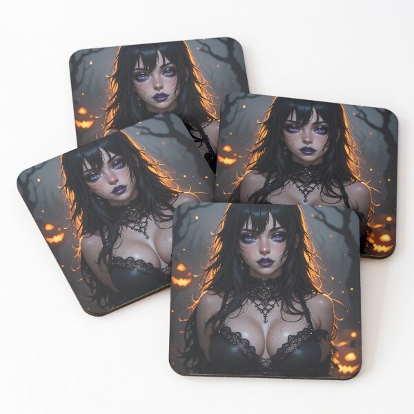 Item preview, Hot Halloween Anime Babe Goth Mommy Waifu Woman designed and sold by Your New Fixation.