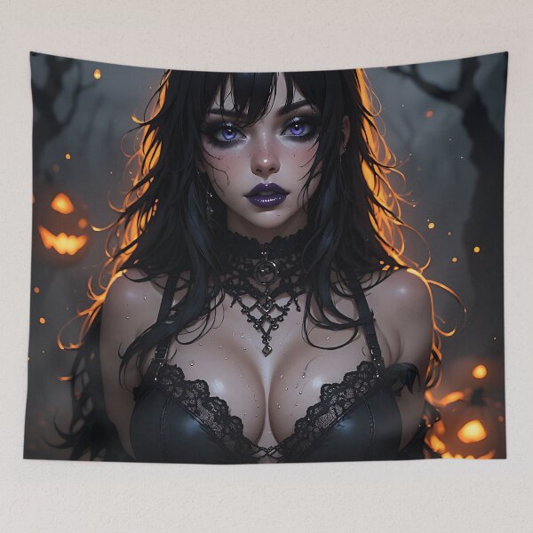 Item preview, Hot Halloween Anime Babe Goth Mommy Waifu Woman designed and sold by Your New Fixation.