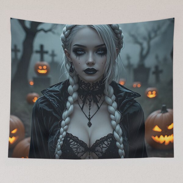 Item preview, Hot Halloween Anime Babe Goth Mommy Waifu Woman designed and sold by Your New Fixation.