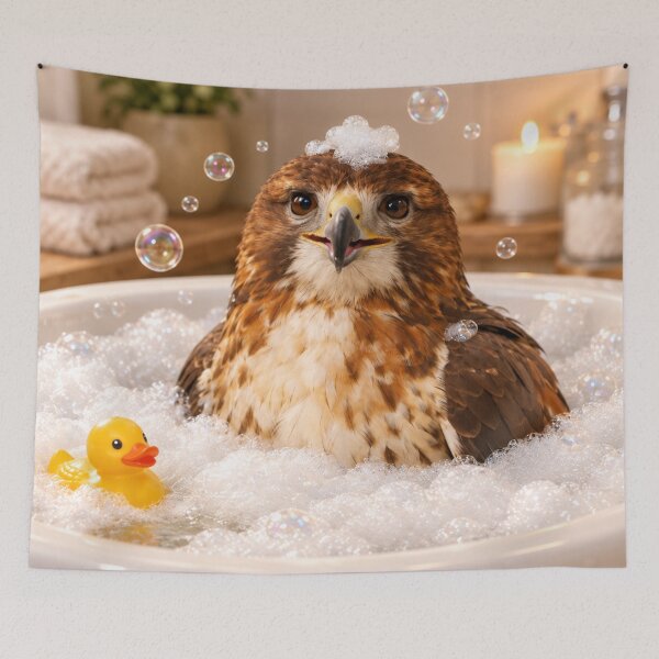 Item preview, Red Tailed Hawk Bathtub Bubble Soak designed and sold by Sillytoe.