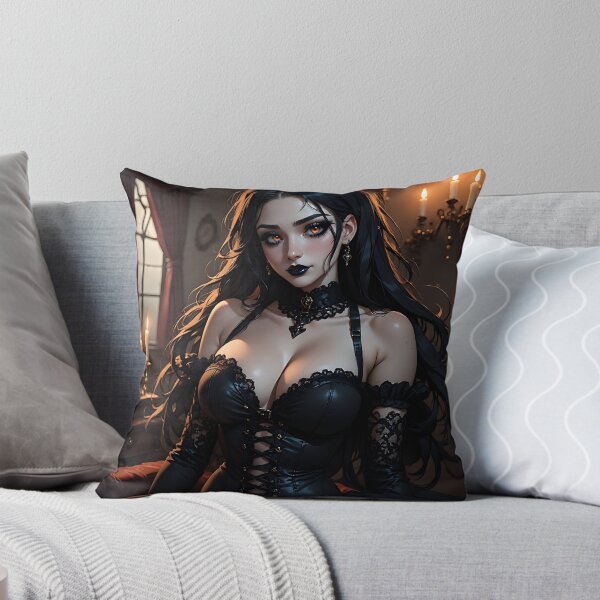 Item preview, Hot Halloween Anime Babe Goth Mommy Waifu Woman designed and sold by Your New Fixation.