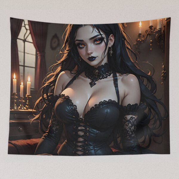 Item preview, Hot Halloween Anime Babe Goth Mommy Waifu Woman designed and sold by Your New Fixation.