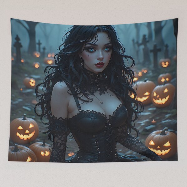 Item preview, Hot Halloween Anime Babe Goth Mommy Waifu Woman designed and sold by Your New Fixation.