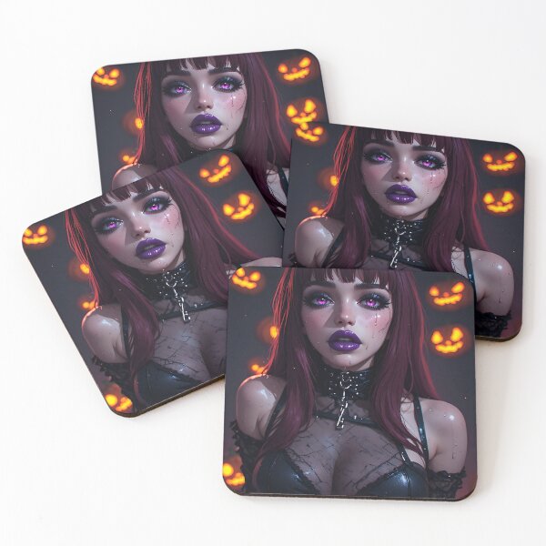 Item preview, Hot Halloween Anime Babe Goth Mommy Waifu Woman designed and sold by Your New Fixation.