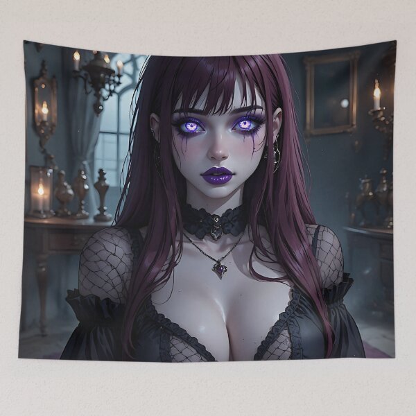 Item preview, Hot Halloween Anime Babe Goth Mommy Waifu Woman designed and sold by Your New Fixation.