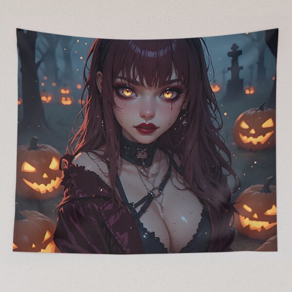 Item preview, Hot Halloween Anime Babe Goth Mommy Waifu Woman designed and sold by Your New Fixation.