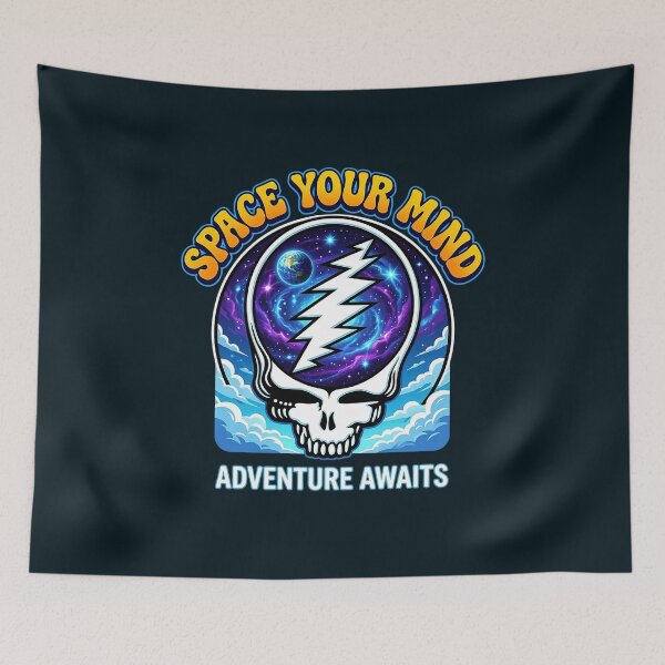 Item preview, Space Your Mind Grateful Dead Cosmic Skull designed and sold by GulFlowerofLife.