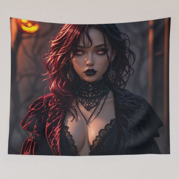 Item preview, Hot Halloween Anime Babe Goth Mommy Waifu Woman designed and sold by Your New Fixation.