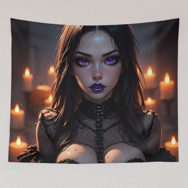 Item preview, Hot Halloween Anime Babe Goth Mommy Waifu Woman designed and sold by Your New Fixation.