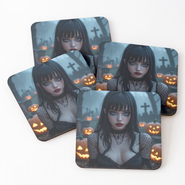 Item preview, Hot Halloween Anime Babe Goth Mommy Waifu Woman designed and sold by Your New Fixation.