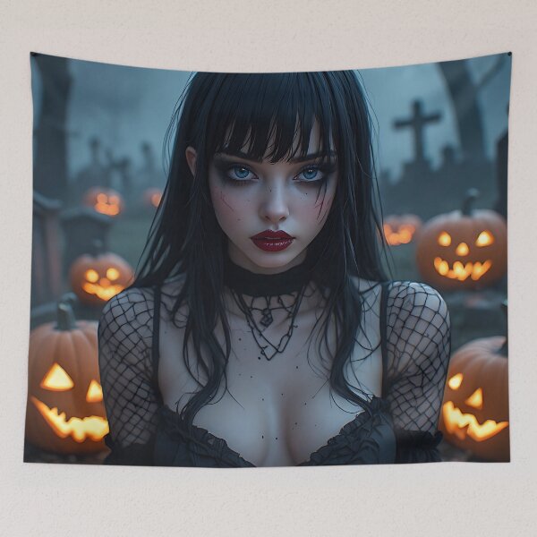 Item preview, Hot Halloween Anime Babe Goth Mommy Waifu Woman designed and sold by Your New Fixation.