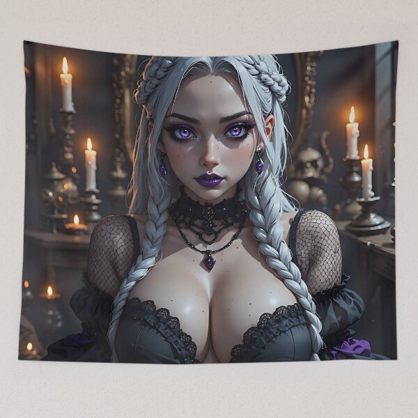 Item preview, Hot Halloween Anime Babe Goth Mommy Waifu Woman designed and sold by Your New Fixation.