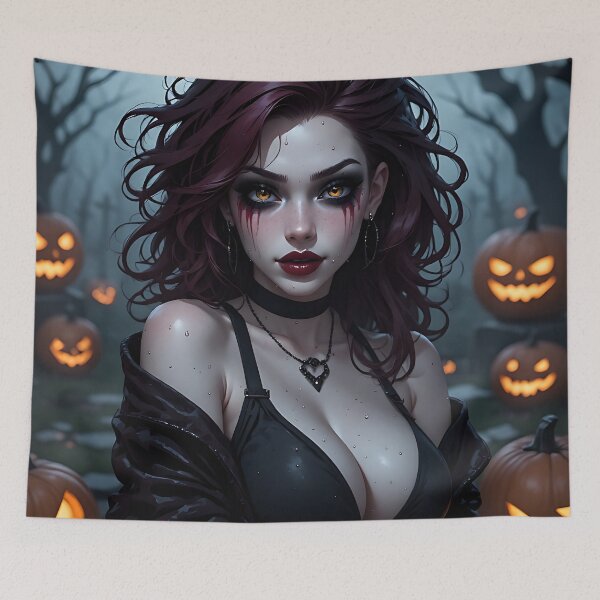 Item preview, Hot Halloween Anime Babe Goth Mommy Waifu Woman designed and sold by Your New Fixation.