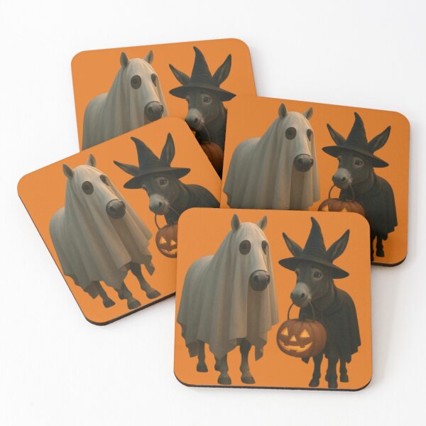 Item preview, Halloween Duo: Ghost Horse & Witch Donkey designed and sold by Catfcreations.