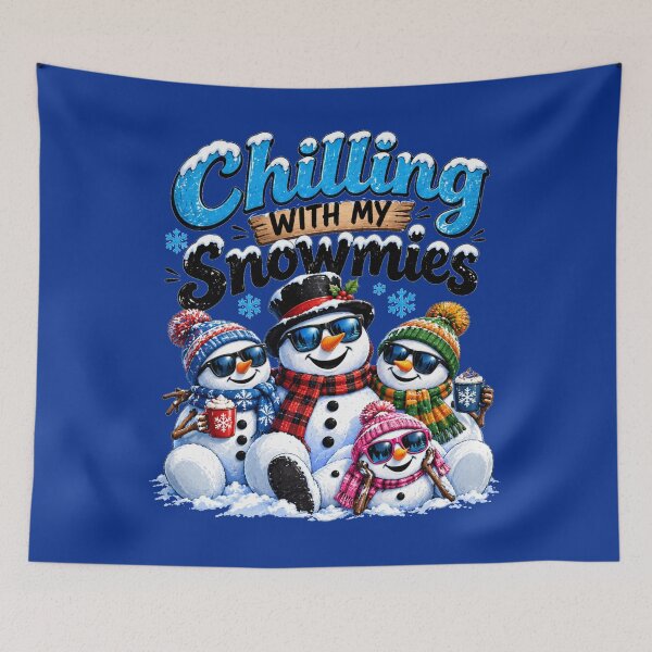 Item preview, Chilling With My Snowmies – Funny Snowman Family Winter Holiday Art designed and sold by Evelashop.