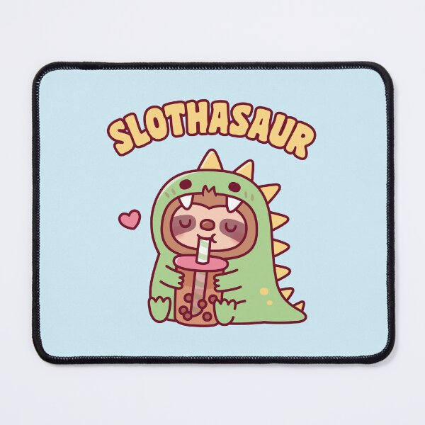 Item preview, Cute Sloth In Dino Suit Loves Boba Tea Slothasaur designed and sold by rustydoodle.