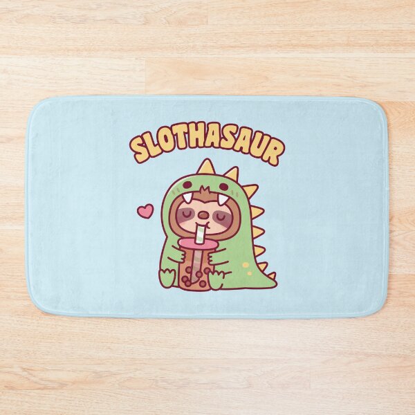 Item preview, Cute Sloth In Dino Suit Loves Boba Tea Slothasaur designed and sold by rustydoodle.