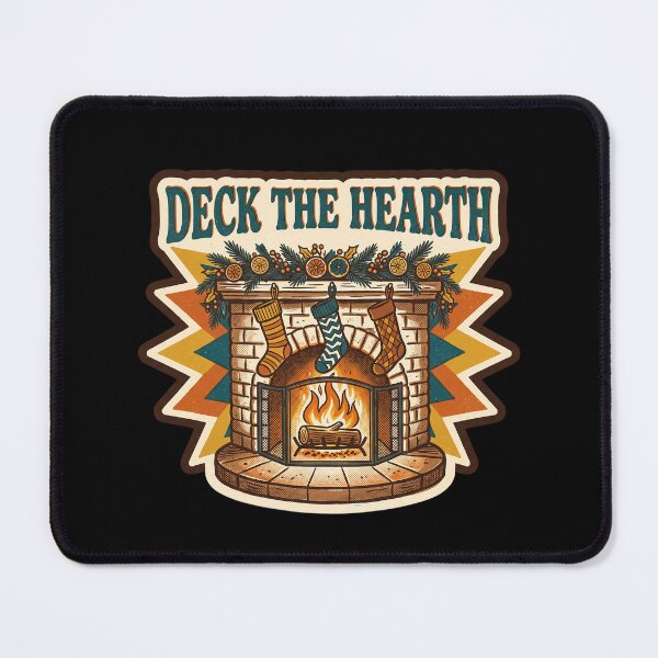 Item preview, Retro 70s Yule Fireplace — Deck the Hearth designed and sold by TheCalmEdit.