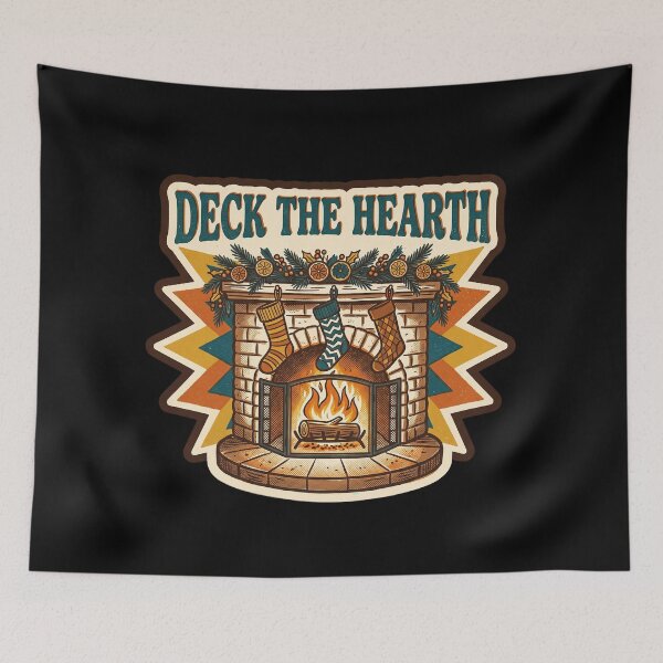 Item preview, Retro 70s Yule Fireplace — Deck the Hearth designed and sold by TheCalmEdit.