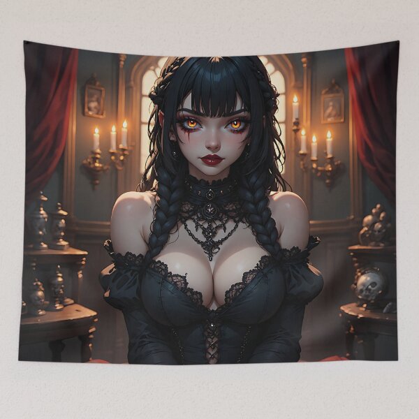 Item preview, Hot Halloween Anime Babe Goth Mommy Waifu Woman designed and sold by Your New Fixation.