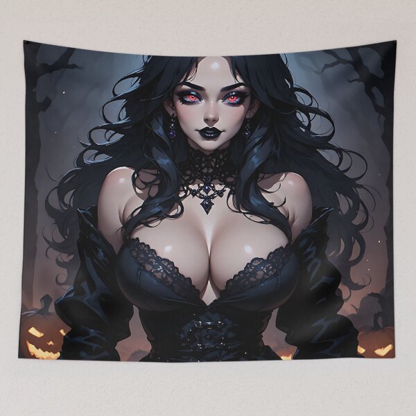 Item preview, Hot Halloween Anime Babe Goth Mommy Waifu Woman designed and sold by Your New Fixation.