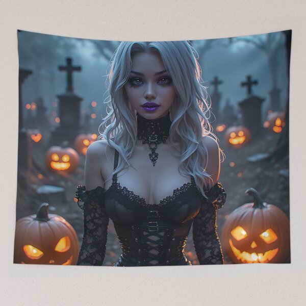 Item preview, Hot Halloween Anime Babe Goth Mommy Waifu Woman designed and sold by Your New Fixation.