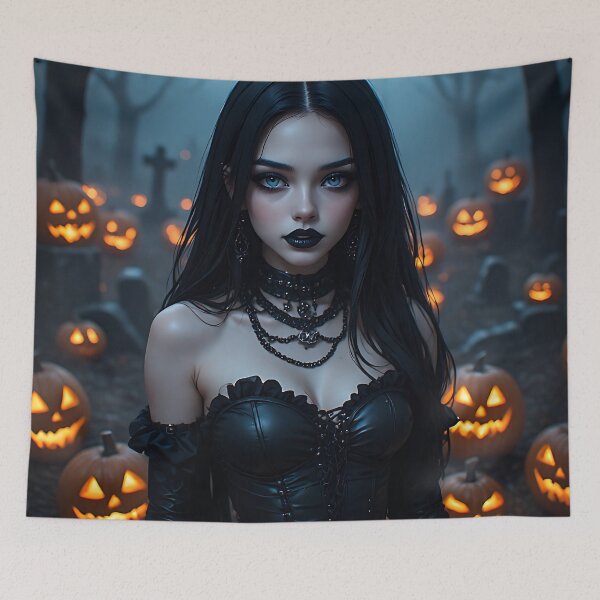 Item preview, Hot Halloween Anime Babe Goth Mommy Waifu Woman designed and sold by Your New Fixation.