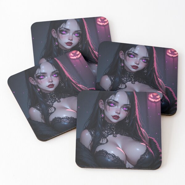 Item preview, Hot Halloween Anime Babe Goth Mommy Waifu Woman designed and sold by Your New Fixation.