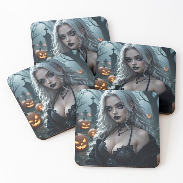 Item preview, Hot Halloween Anime Babe Goth Mommy Waifu Woman designed and sold by Your New Fixation.