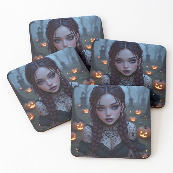 Item preview, Hot Halloween Anime Babe Goth Mommy Waifu Woman designed and sold by Your New Fixation.