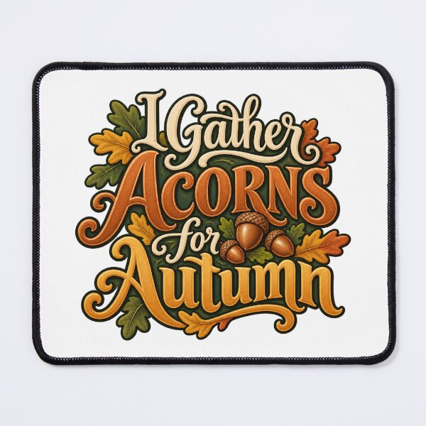 Item preview, Gather Acorns for Autumn Ornate Woodland Type designed and sold by Bikivuno.