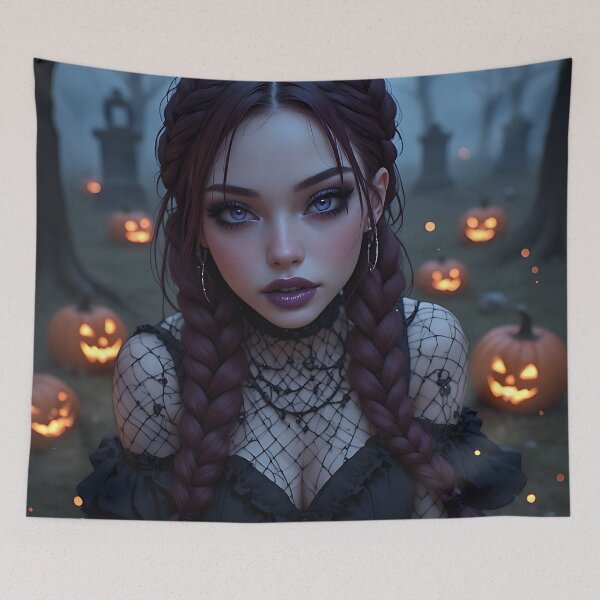 Item preview, Hot Halloween Anime Babe Goth Mommy Waifu Woman designed and sold by Your New Fixation.