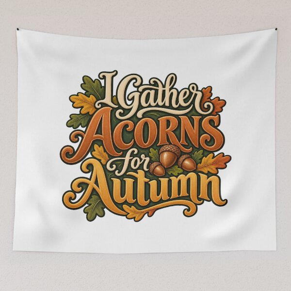 Item preview, Gather Acorns for Autumn Ornate Woodland Type designed and sold by Bikivuno.