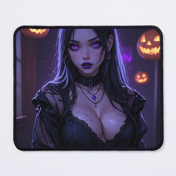 Item preview, Hot Halloween Anime Babe Goth Mommy Waifu Woman designed and sold by Your New Fixation.