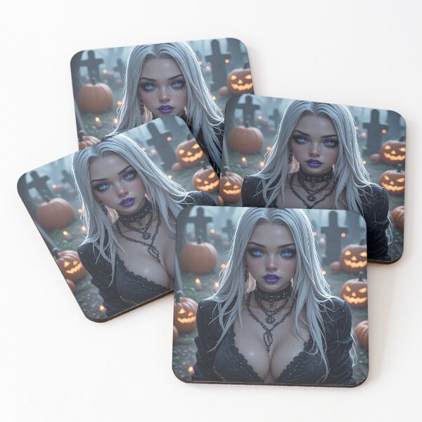 Item preview, Hot Halloween Anime Babe Goth Mommy Waifu Woman designed and sold by Your New Fixation.